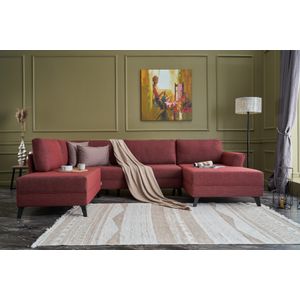 Atelier Del Sofa Kutna garnitura na razvlačenje, Bordo crvena, Eris - Claret Red