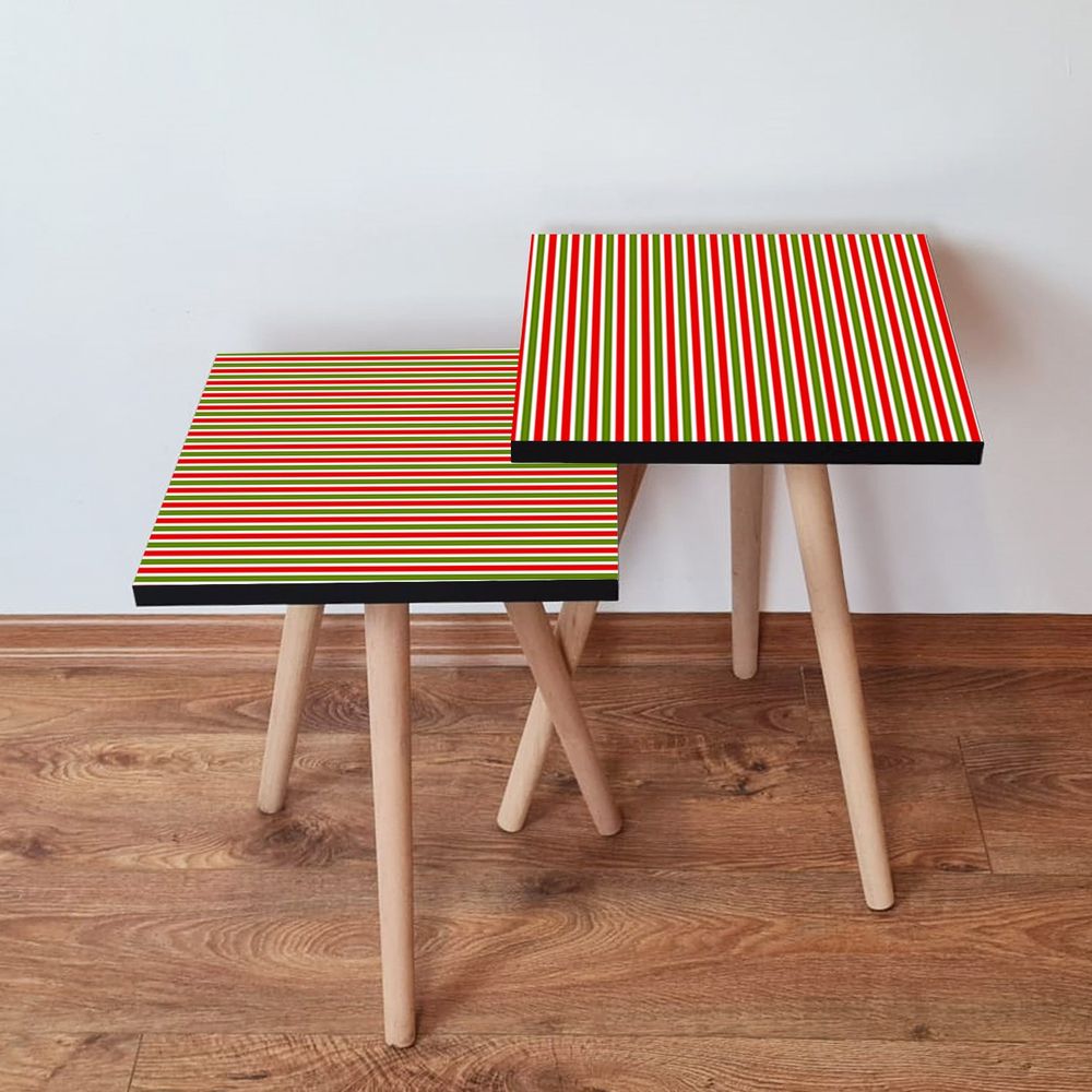 Nesting stolovi 2Shp338 - (2 komada) - boje: crvena, zelena, bijela slika 1