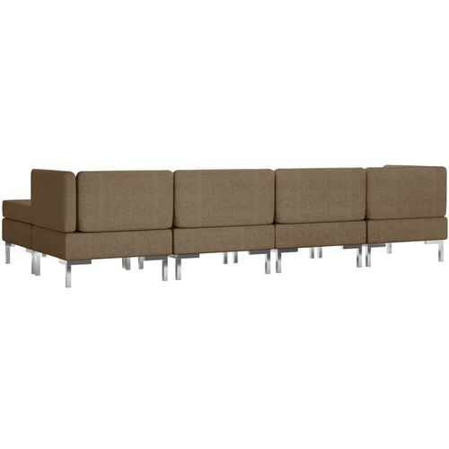 5-dijelni set sofa od tkanine smeđi slika 22