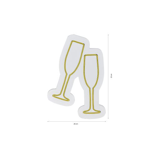 Wallity Ukrasna plastična LED rasvjeta, Champagne Glasses - Yellow slika 20