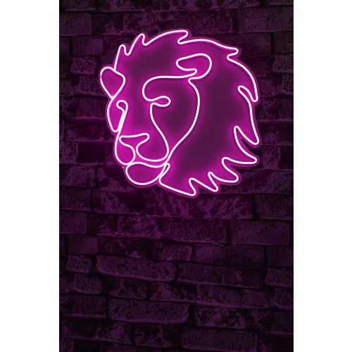 Wallity Ukrasna plastična LED rasvjeta, Lion - Pink slika 10