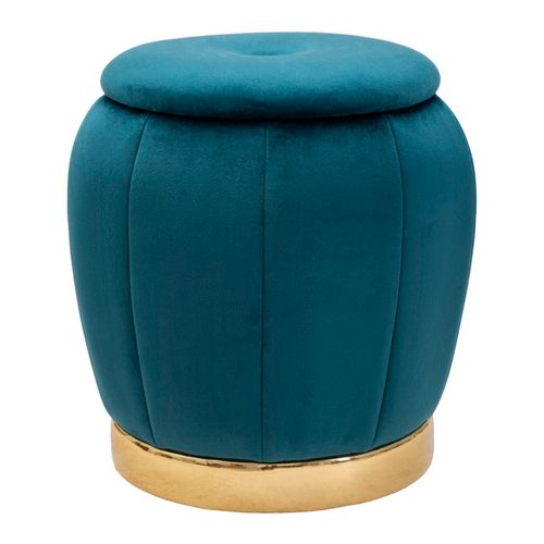 Mauro Ferretti Tabure za odlaganje Paris teal-gold cm ø 43x43 slika 1