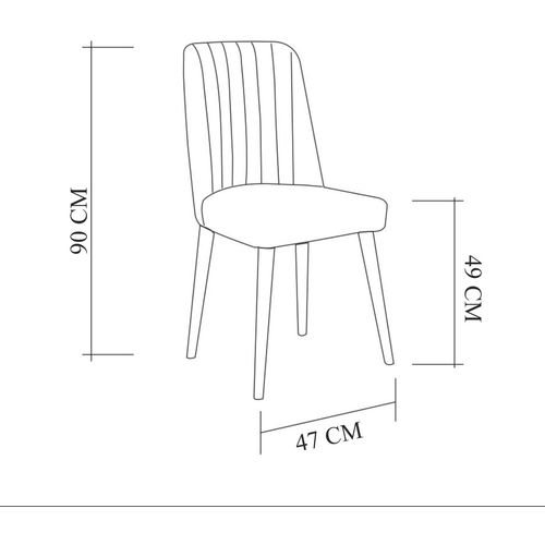 Woody Fashion Set stolova i stolica (6 komada), Bijela boja Antracit, Costa 1053 - 2 B slika 8
