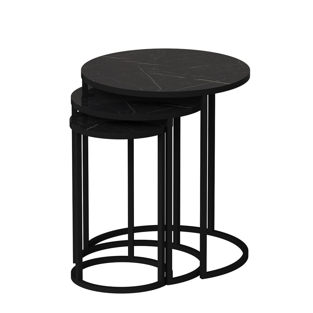 Nesting Table Gloria - Crna (3 komada) slika 5