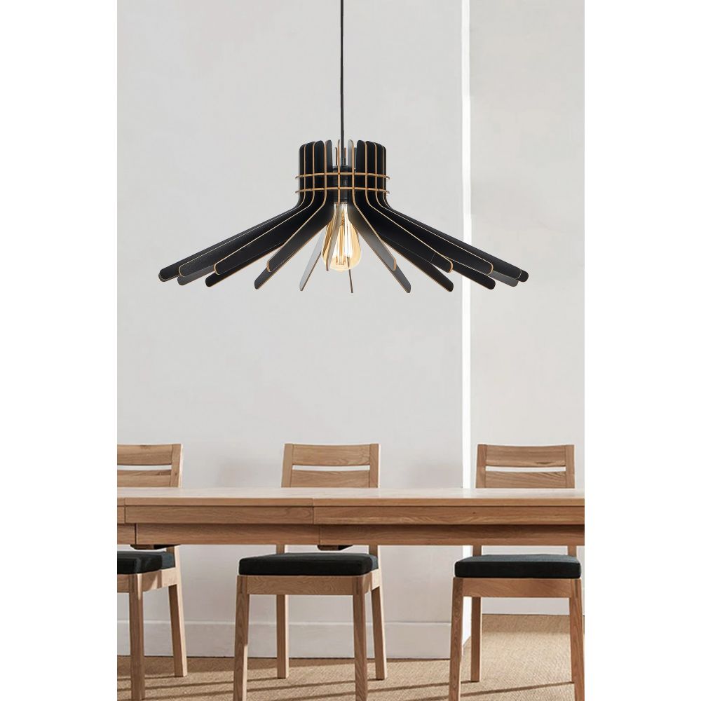 Luster Boomerang - Crni dizajnerski luster slika 1