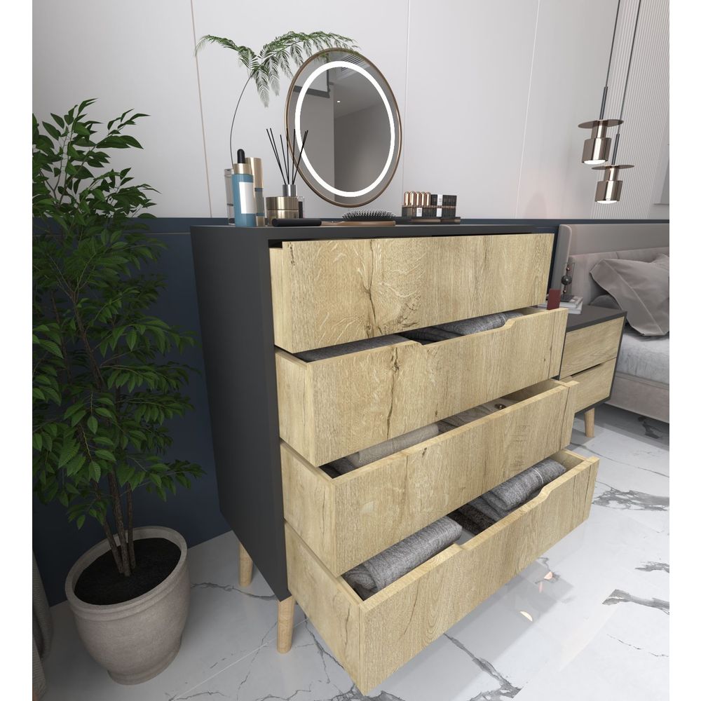 Flora - Komoda u Antracit i Safir Hrast boji slika 3