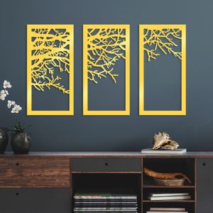 Wallity Metalna zidna dekoracija Golden Triple Tree 1