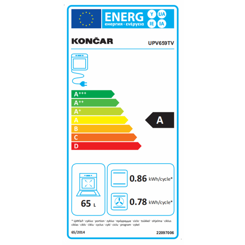 Končar UPV 659 TV Ugradna rerna, Multisistemska slika 3