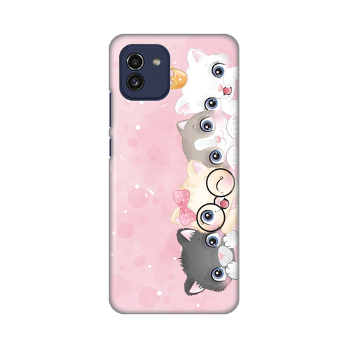 Torbica Silikonska Print Skin za Samsung A035G Galaxy A03 Pink cats slika 1