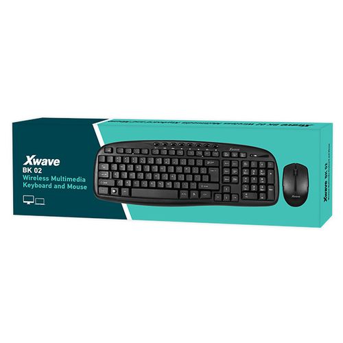 Xwave BK 02 kit Tastatura+Miš multimedijalni Wireless set/2.4GHz/USA slova/crni slika 1