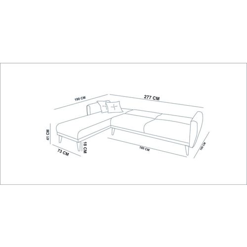 Atelier Del Sofa Kutna garnitura, Aria Corner - Green slika 11