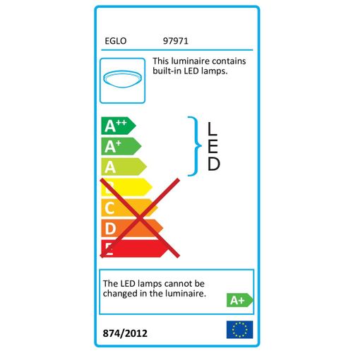 Eglo Isletas plafonjera/1, led, 23,5w, 2900lm, ip44, krom/bijela  slika 2