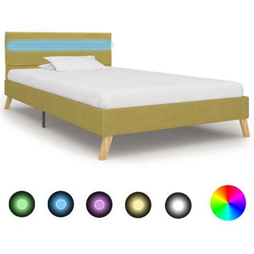 Okvir za krevet od tkanine s LED svjetlom zeleni 100 x 200 cm slika 3