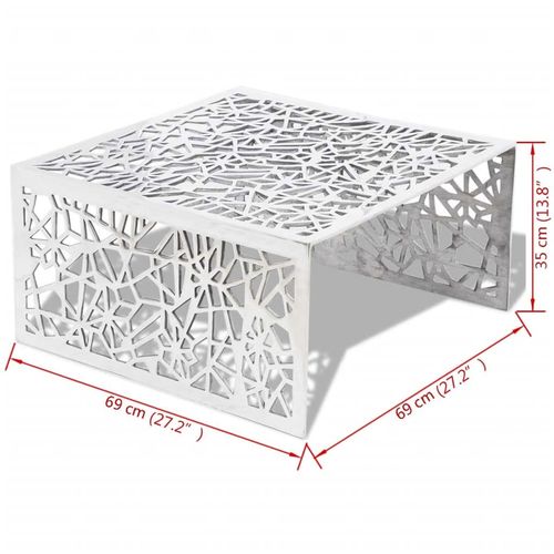 Stolić za Kavu Srebrni Geometrijski Dizajn Aluminij slika 28