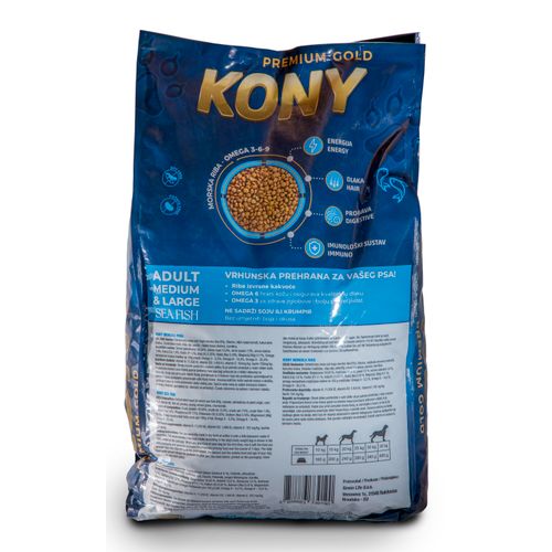 Kony Premium Potpuna hrana za odrasle pse srednjih i velikih pasmina, morska riba, 7 kg slika 2