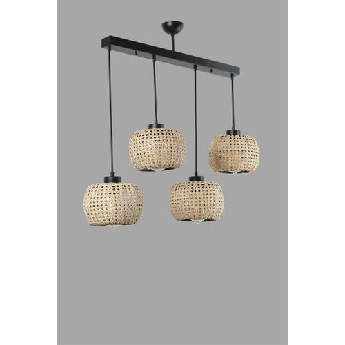 Tıger 4 Lü Sıralı Rattan Sarkıt Rattan Chandelier slika 3