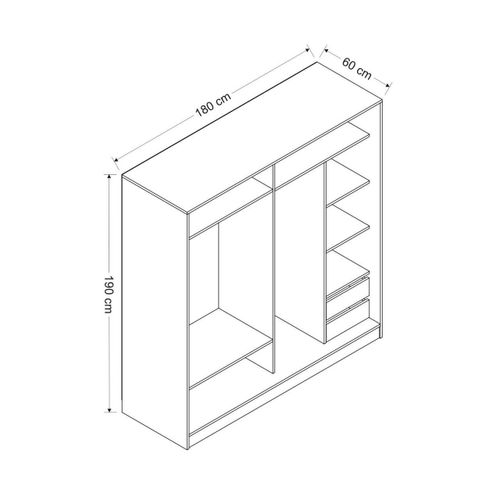 Kale - 3967 WhiteAnthracite Wardrobe slika 8