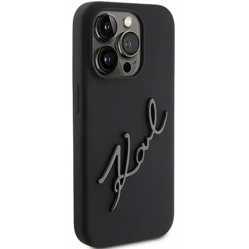 Originalna KARL LAGERFELD Hardcase maskica za iPhone 15 Pro Max (Silikonski Karl Script Logo / crna) slika 3