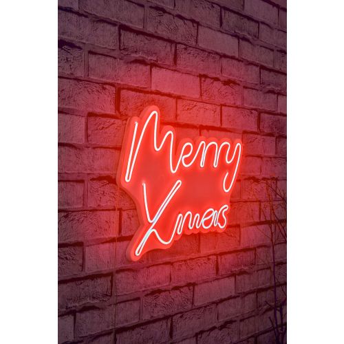 Wallity Ukrasna plastična LED rasvjeta, Merry Christmas - Red slika 1