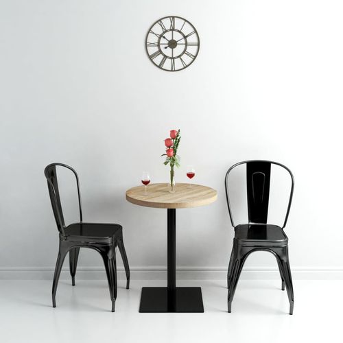 Okrugli stol za bistro od MDF-a i čelika 60 x 75 cm boja hrasta slika 9