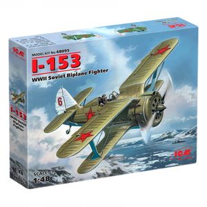 Model Kit Aircraft - I-153 "Chaika" WWII Soviet Biplane Fighter Polikarpov 1:48