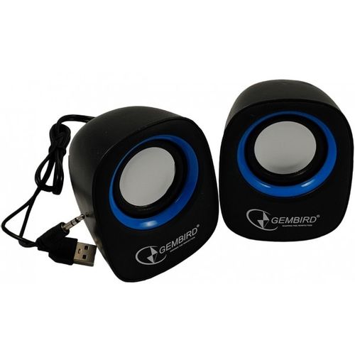 SPK-111 ** Gembird Stereo zvucnici Blue/black, 2 x 3W RMS USB pwr, 3.5mm kutija sa prozorom (379) slika 1