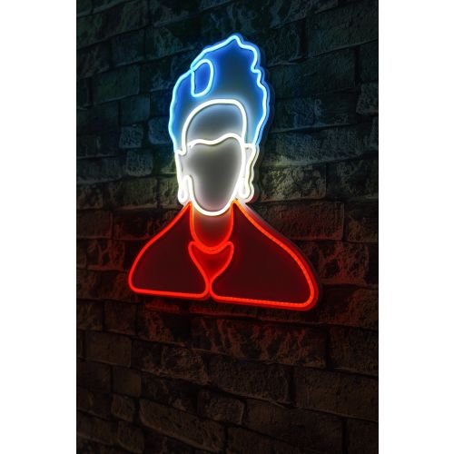 Wallity Ukrasna plastična LED rasvjeta, Frida Kahlo - White, Red, Blue slika 11