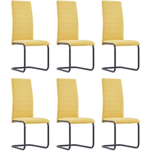 Konzolne blagovaonske stolice od tkanine 6 kom žute slika 35