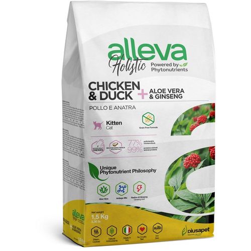 Alleva Holistic Kitten Chicken &amp; Duck + Aloe Vera &amp; Ginseng 1.5 kg slika 1