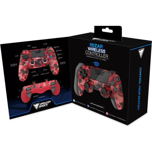 DRAGONSHOCK MIZAR WIRELESS CONTROLLER RED CAMO PS4, PC, MOBILE slika 7