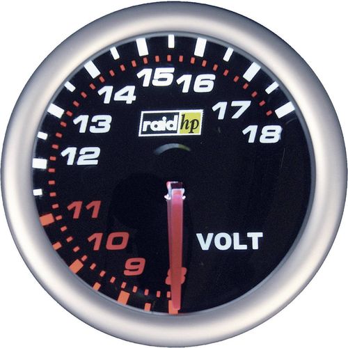 raid hp 660245 ugradbeni instrument za motorna vozila voltmetar Mjerno podučje 8 - 18 V nightflight bijela, crvena 52 mm slika 3