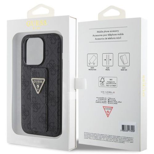 GUESS maska za iPhone 15 Pro Max GRIPSTAND  4G TRIANGLE STRASS BLACK slika 2