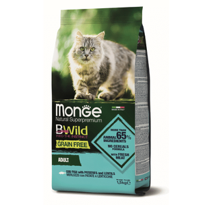 Monge BWild Grain Free Cat Adult Codfish With Potatoes And Lentils 1.5 kg