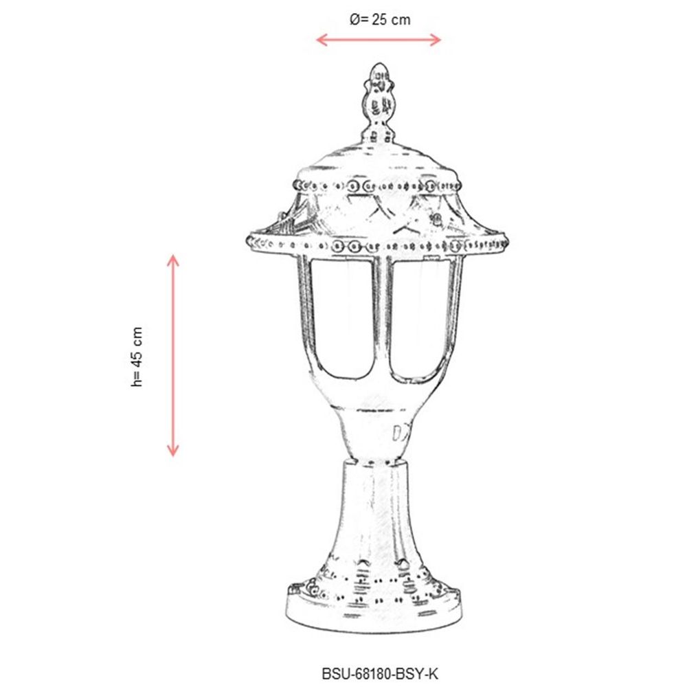 BSU-68180-BSY-K Crna Spoljna Zidna Lampa slika 3