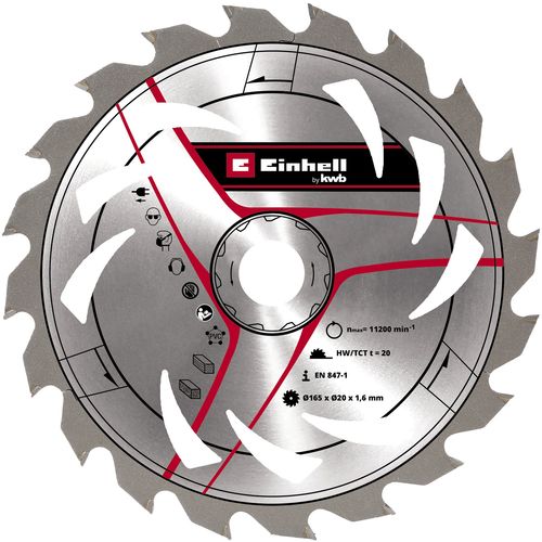 EINHELL TCT rezni list 165x20 24T, za TE-CS 18/165 Li, TE-CS 165 slika 1