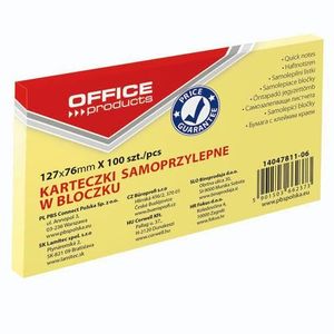 Blok samoljepljivi Office products 127x76 mm, 100 listića, žuti