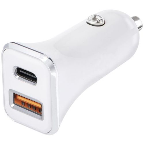 FORCELL auto punjač USB 3.0 + USB C Quick Charging + Power Delivery PD20W 4A CC-QCPD01 bijeli slika 3
