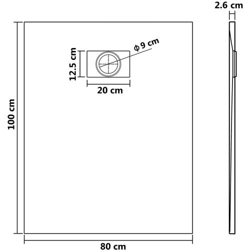 Kada za tuš SMC bijela 100 x 80 cm slika 6