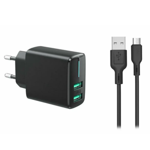 PUNJAC ZA MOBILNI 2xUSB 2,4A SA KABLOM MICRO KONEKTOROM