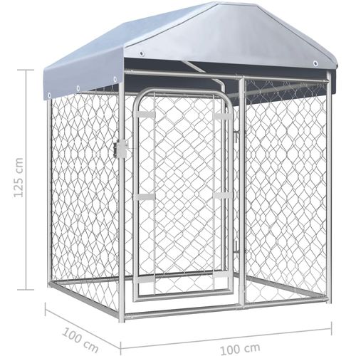 Vanjski kavez za pse s krovom 100 x 100 x 125 cm slika 5