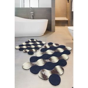 Set Kupatilskih Tepiha Circle - Zlatno Tamnoplavi