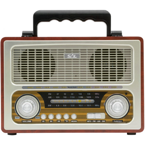 SAL Retro radio + BT bežični zvučnik, 4in1, FM, MP3, AUX - RRT 3B slika 3