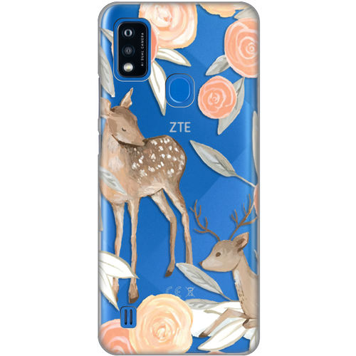 Torbica Silikonska Print Skin za ZTE Blade A51 Flower Deer slika 1
