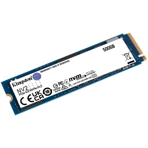 Kingston SNV2S/500G M.2 NVMe 500GB SSD, NV2, PCIe Gen 4x4, Read up to 3,500 MB/s, Write up to 2,100 MB/s, (single sided), 2280 slika 2