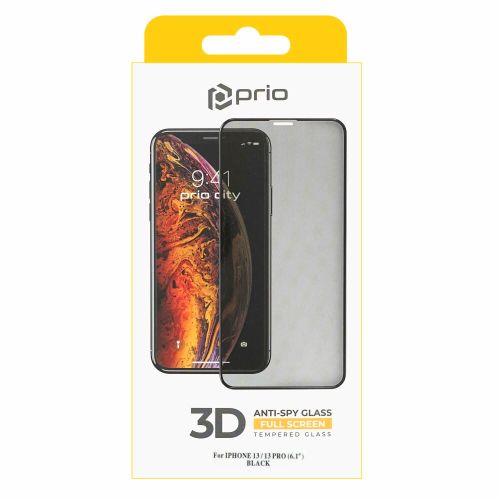 Prio 3D Anti-Spy kaljeno staklo za iPhone 14/13 /13 Pro crno slika 5