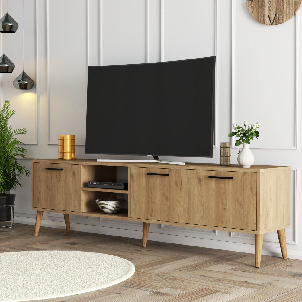 TV Stalak Exxen - 1587  boja Hrastovine - izložbeni artikl (oštećenja ambalaža) slika 2