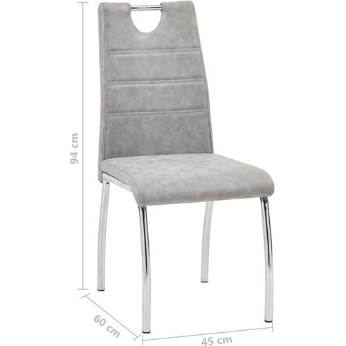 Blagovaonske stolice od umjetne kože 4 kom svjetlosive slika 15