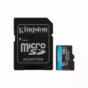 Micro SD Card 128GB Kingston+SD adapter/SDCG3/128GB