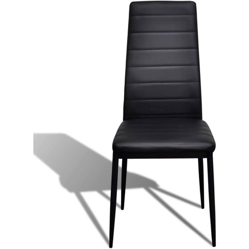 Komplet za ručak - Linijske stolice crne tanke 4 kom + stakleni stol slika 60