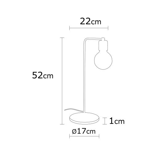 Stona Lampa Harput N-1318 - Crna sa Bakarnim Detaljima slika 3